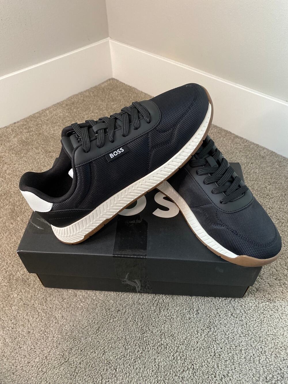 New BOSS Titanium Runn NY Sneakers Black Men's Size 9